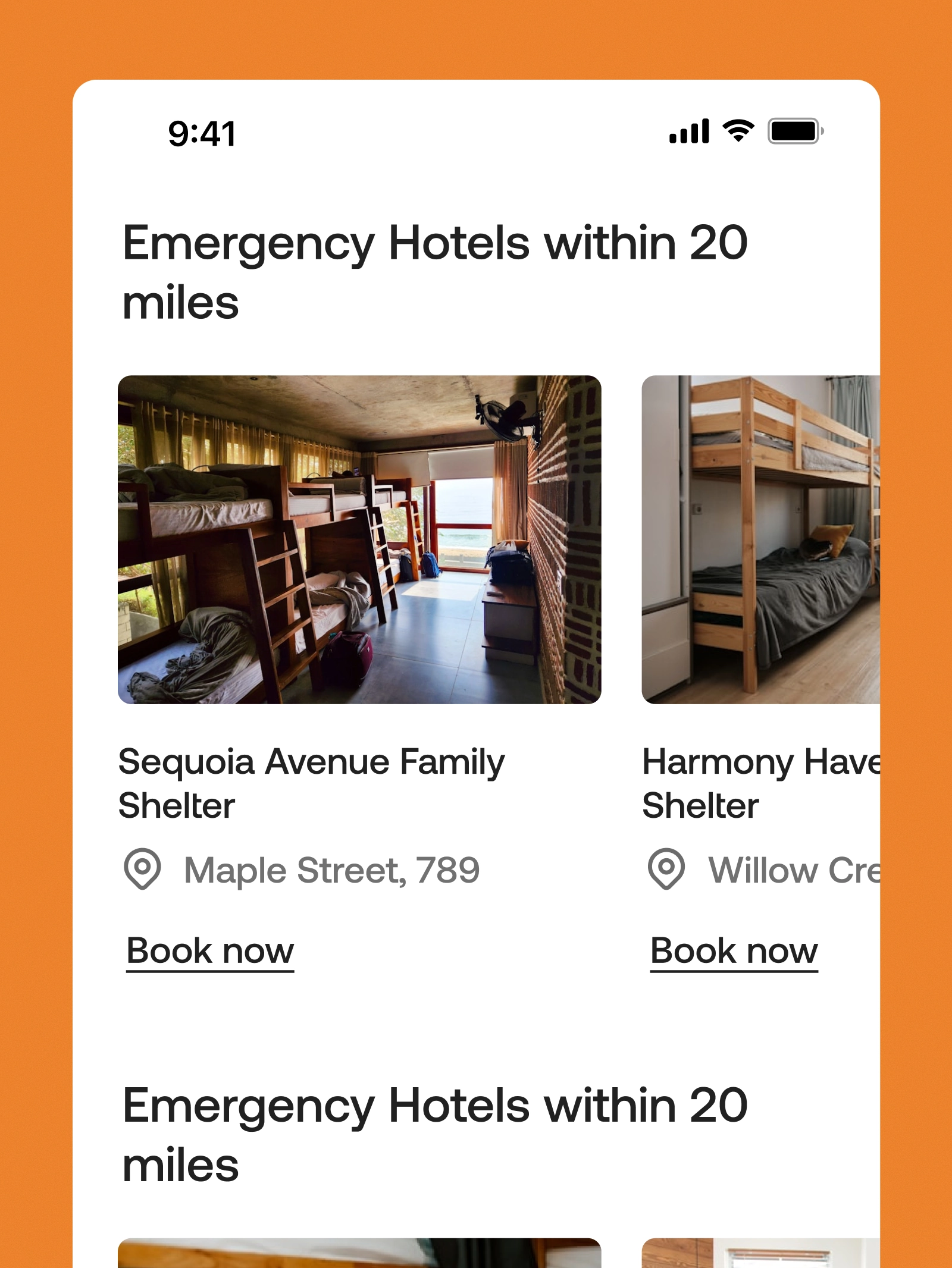 Approach to building emergency hotel booking platform