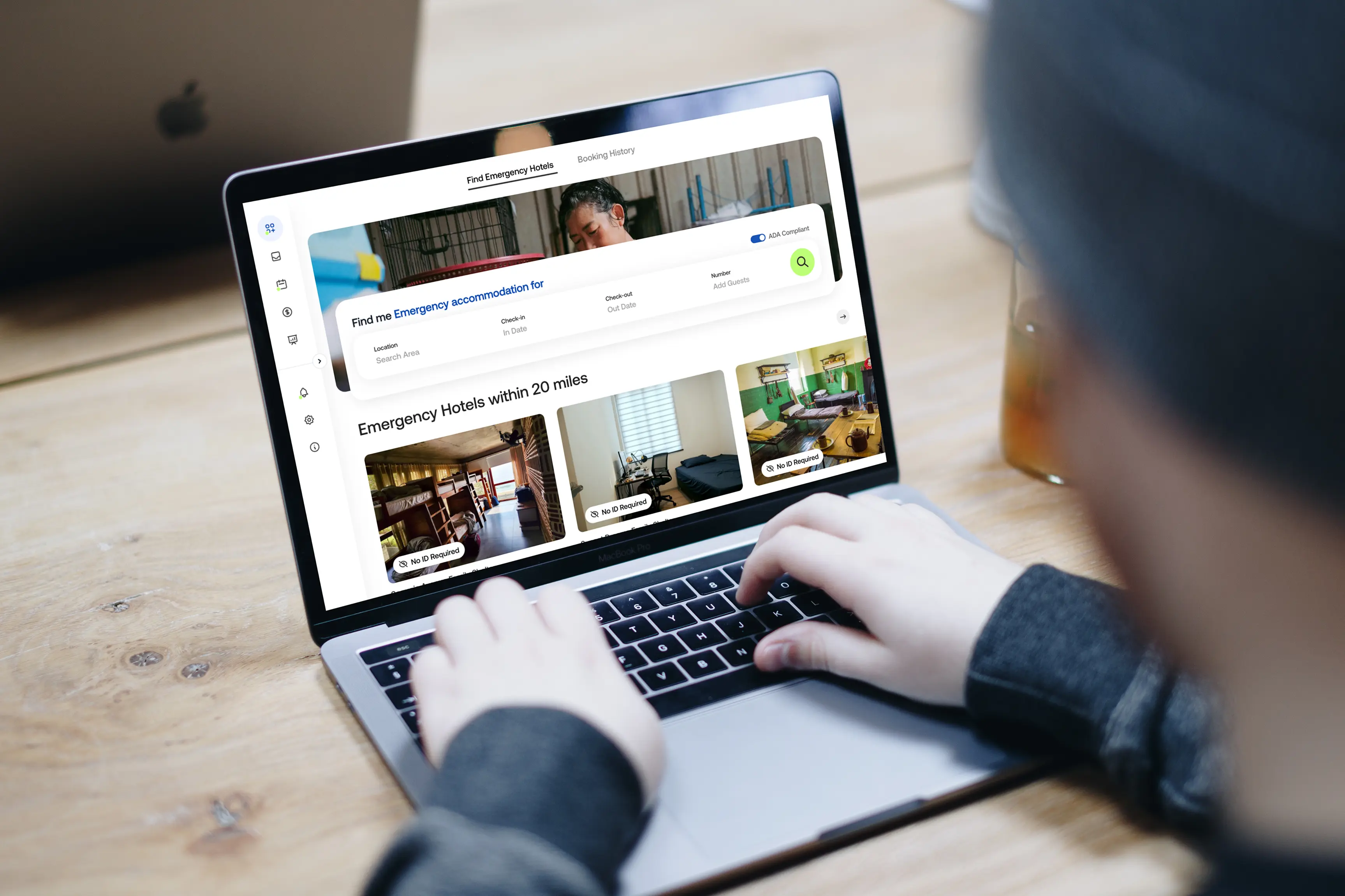 Solution for emergency hotel booking platform