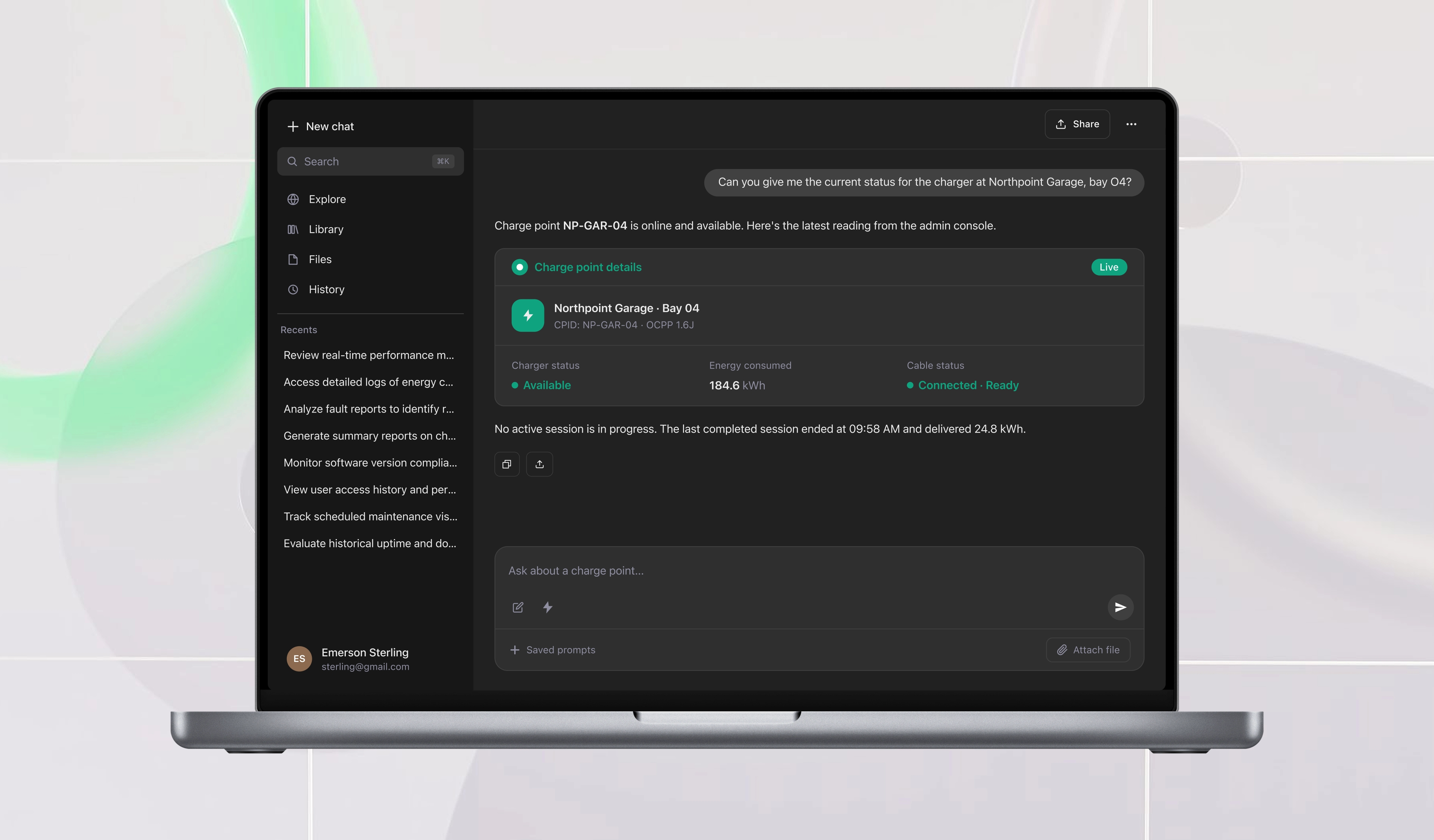 MCP Server for an EV Charging Platform